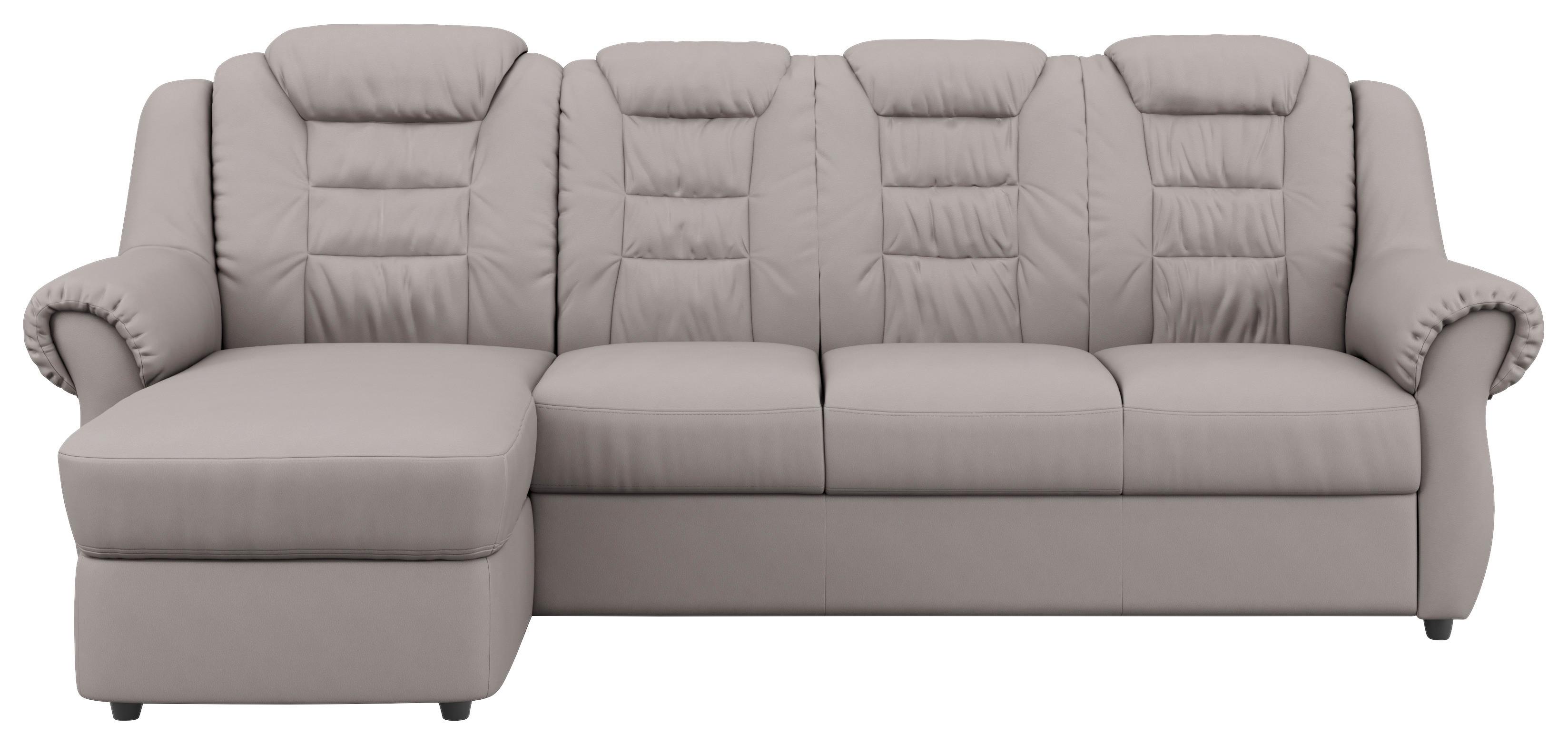Ecksofa Boston Hellbraun Lederlook - Hellbraun/Schwarz, KONVENTIONELL, Textil (165/262cm) - Livetastic