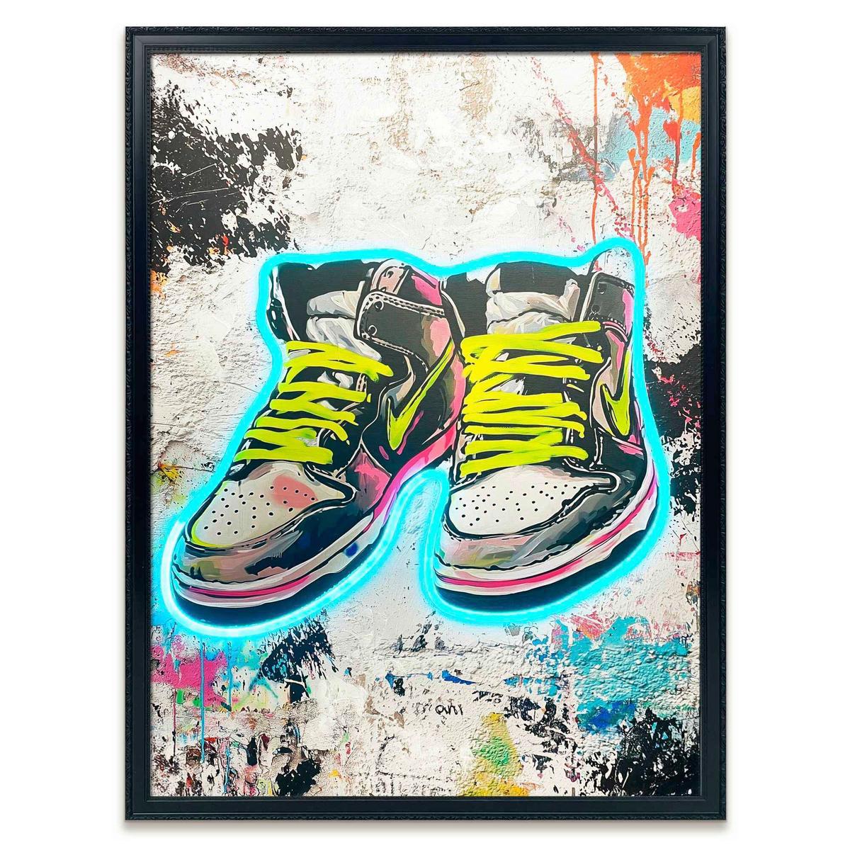 Bild Neon Black Sneaker - Multicolor/Schwarz, Basics, Holzwerkstoff/Kunststoff (50/70/3,5cm)