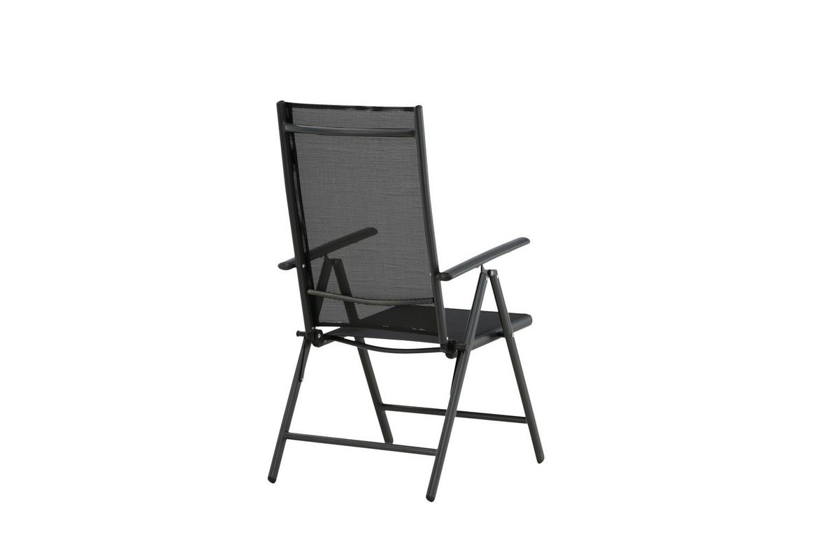 Gartensessel-Set 2-Tlg. Break Metall/Textil - Schwarz, KONVENTIONELL, Kunststoff/Textil (55/108/62cm) - Gardenson