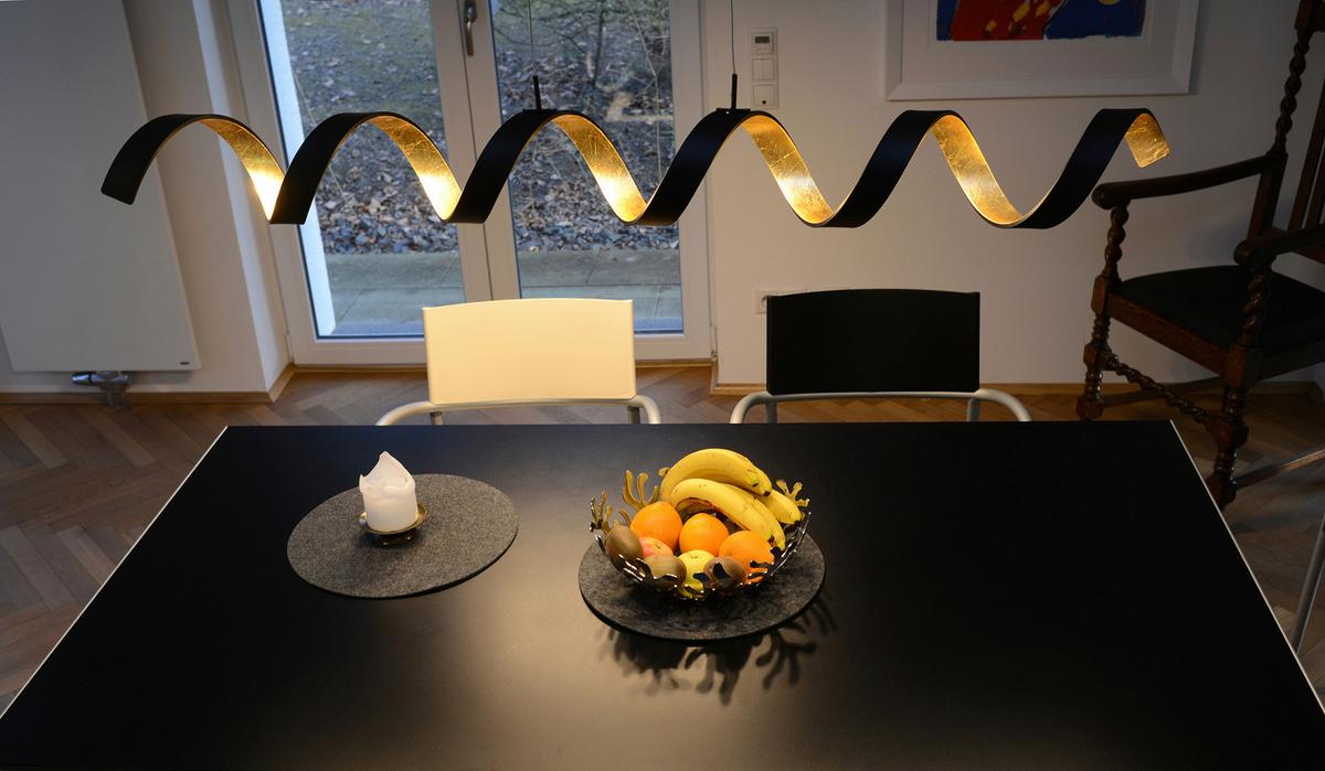 LED-Deckenleuchte 13,5 cm Metall, 3-Fach dimmbar - Goldfarben/Schwarz, Design, Metall (120/125/13,5cm)