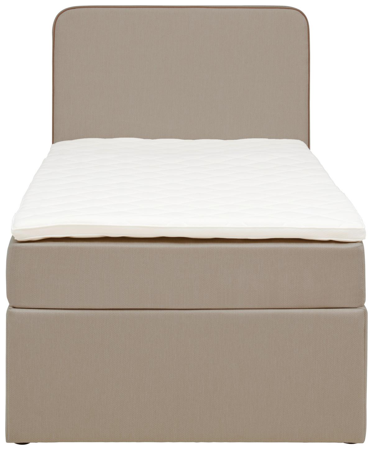 Boxbett Mit Topper 90x200 Cm Anton, Beige - Beige, KONVENTIONELL, Holz/Textil (90/200cm) - P & B