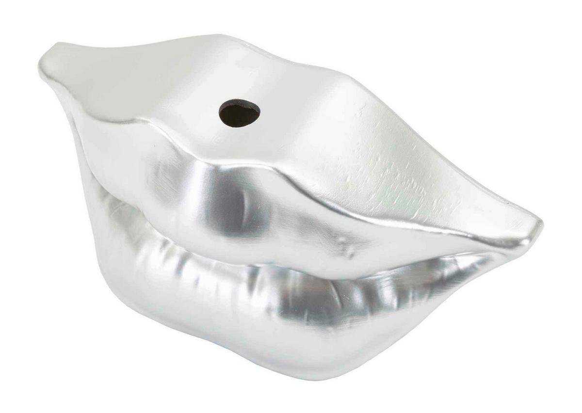 Vase Mouth Lip Silver Silberfarben B: 23 cm - Silberfarben, Basics, Kunststoff (23/12/8cm)