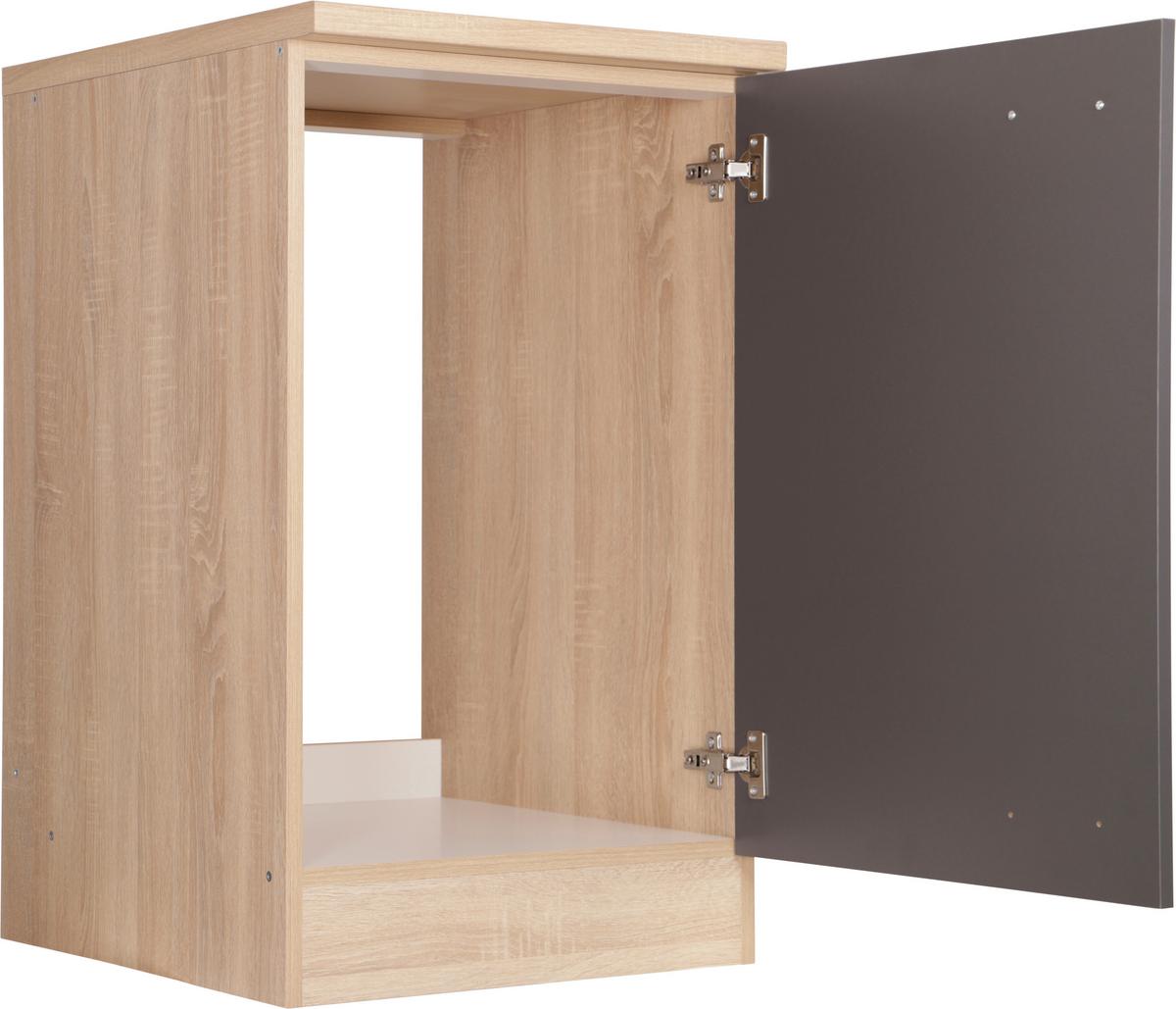 Spülenunterschrank Merle Grau, Eiche Dekor B:50cm - Eichefarben/Grau, Basics, Holzwerkstoff (50/84,8/60cm) - Respekta
