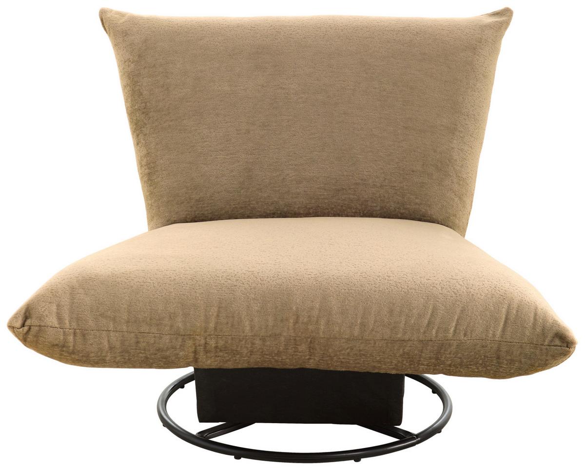Relaxsessel Cremona Polyester Hellbraun - Hellbraun/Schwarz, Design, Textil (100/78/96cm) - Livetastic