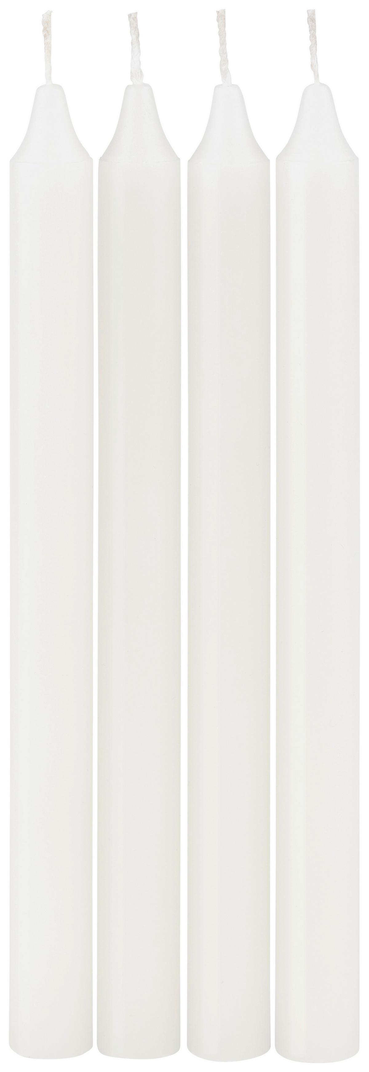 Kerze Ranja Weiß DxH: 2,5x2,5 cm - Gelb/Weiß, KONVENTIONELL, Naturmaterialien/Papier (2,5/25cm) - Ondega