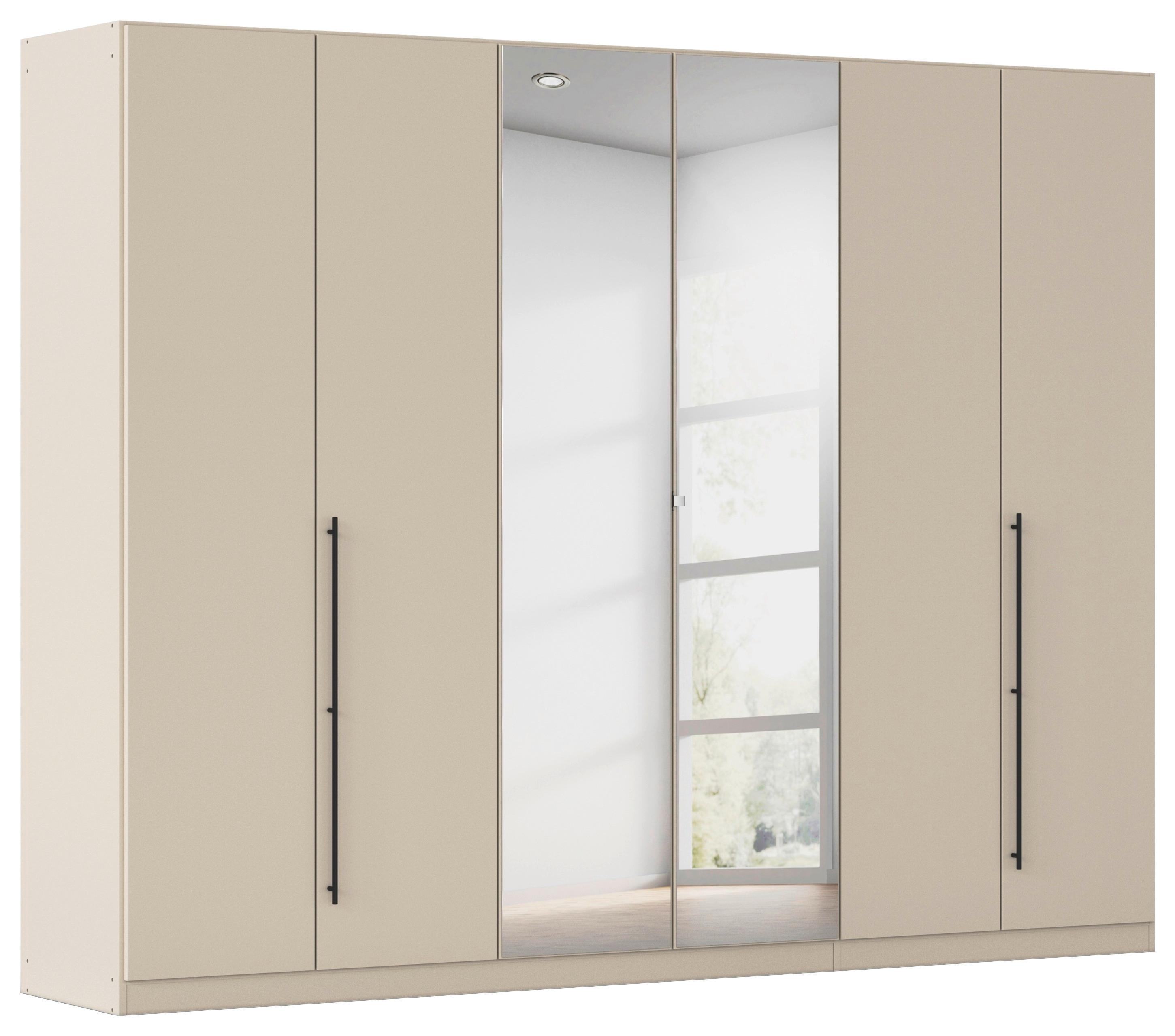 Kleiderschrank Safari mit Spiegel B: 271 cm - Champagner, KONVENTIONELL, Holzwerkstoff (271/229/54cm)