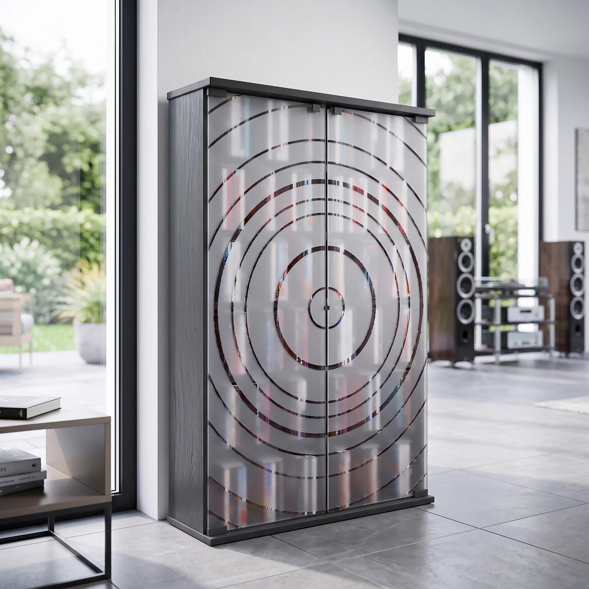 CD-REGAL Tilano Anthrazit B: 60 cm - Anthrazit, Design, Glas/Holzwerkstoff (60/92/18cm) - MID.YOU