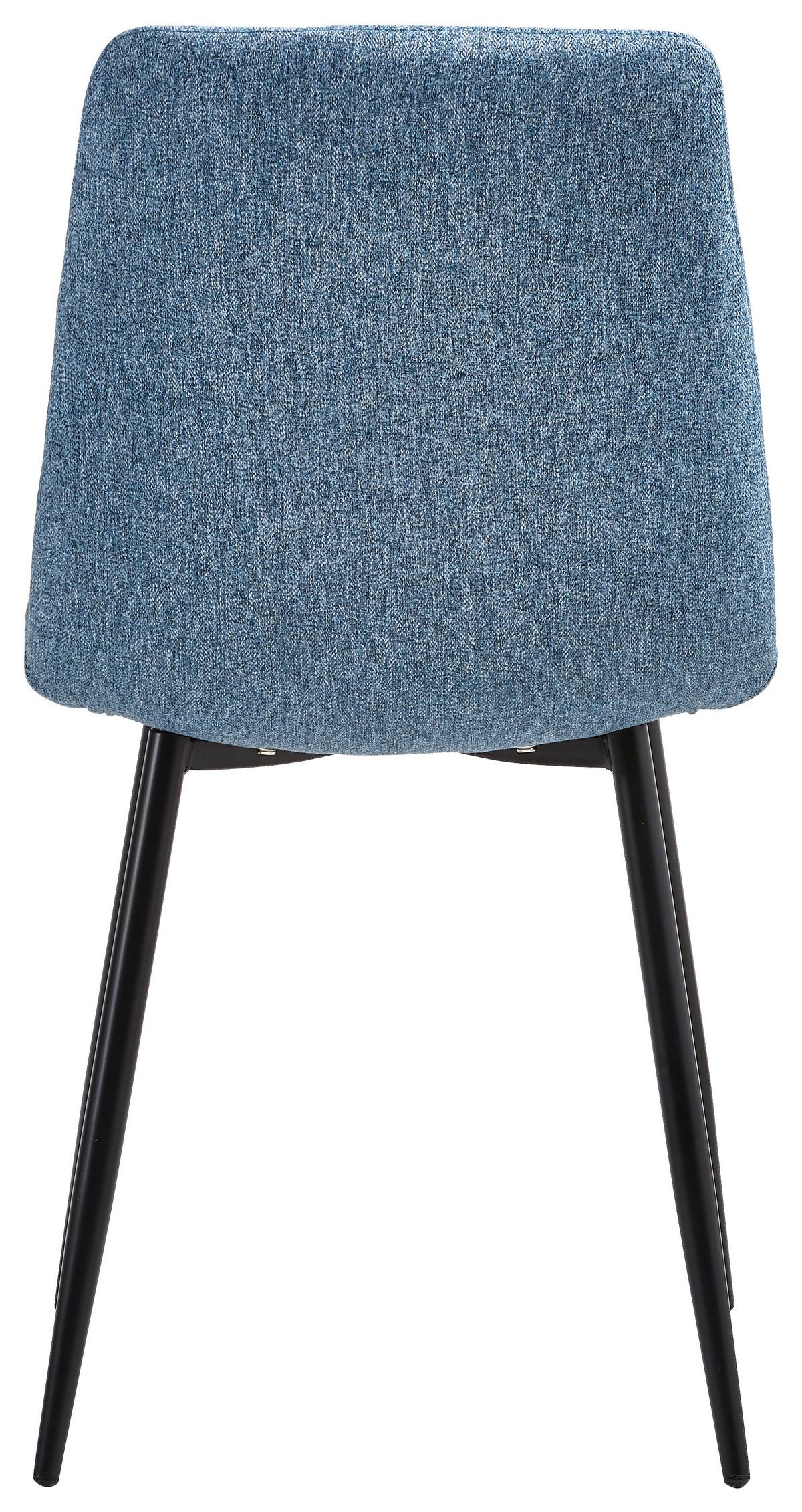 Esszimmerstuhl Empoli Blau/Schwarz - Blau/Schwarz, LIFESTYLE, Textil/Metall (44,5/86/54,5cm) - Livetastic
