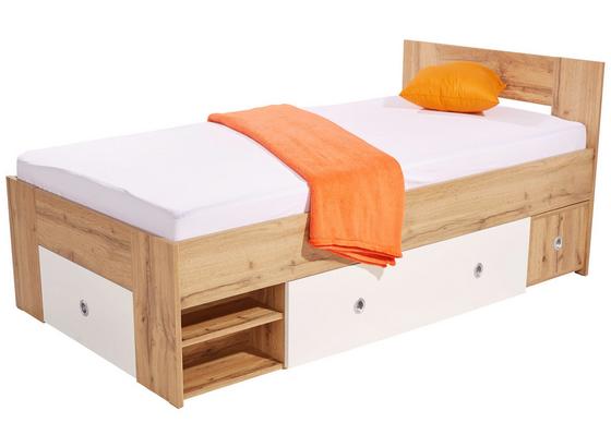 Posteľ Azurro 90 - biela/dub sonoma, Moderný, kompozitné drevo (204/75/95cm) Posteľ Azurro 90 - biela/dub sonoma, Moderný, kompozitné drevo (204/75/95cm)