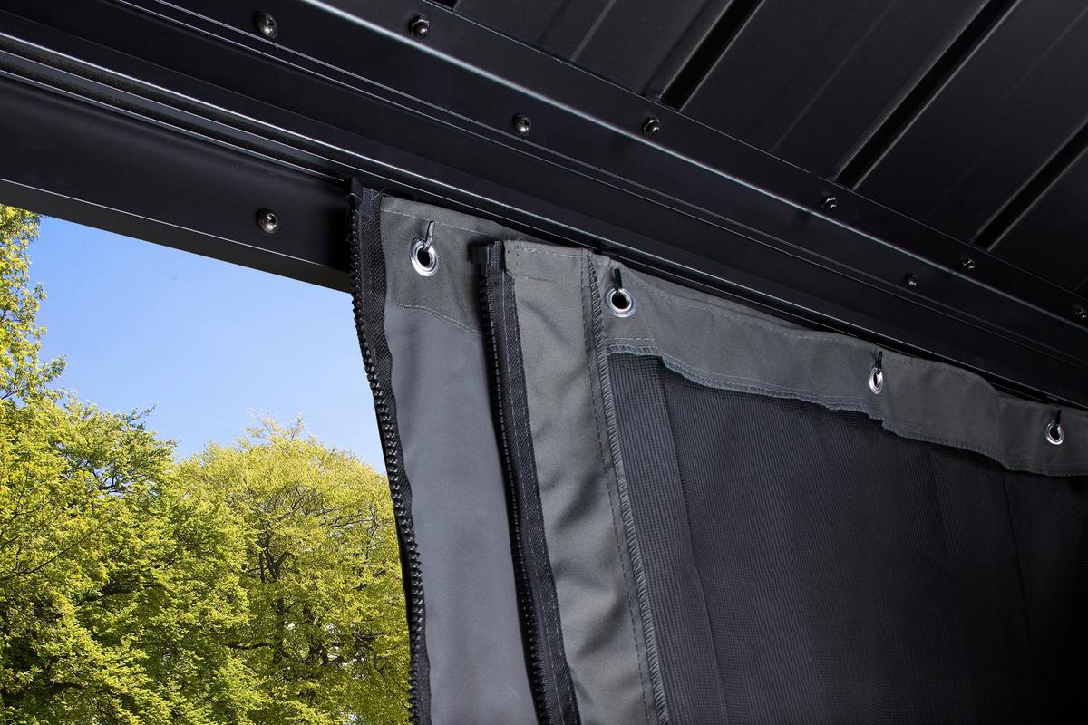 Pavillon Mykonos 364x299 Cm Sturmfest Gartenpavillon - Anthrazit, Basics, Metall (364/291/299cm)