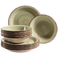 Tafelservice Lumaca 12-Teilig  Grün - Grün, Basics, Keramik - Mäser