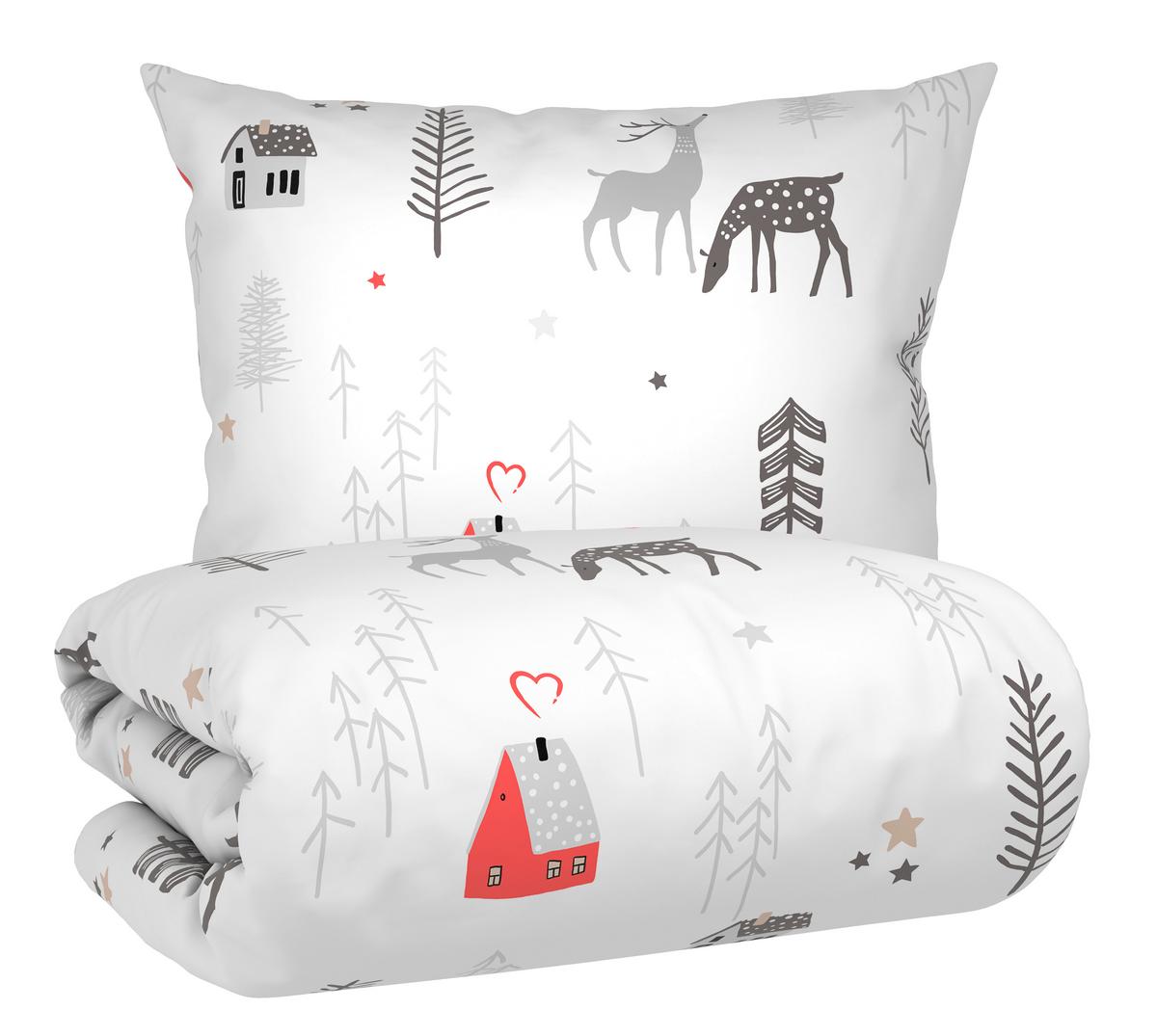 POSTEĽNÁ BIELIZEŇ LOTTE - sivá/biela, textil (140/200cm) - Mömax