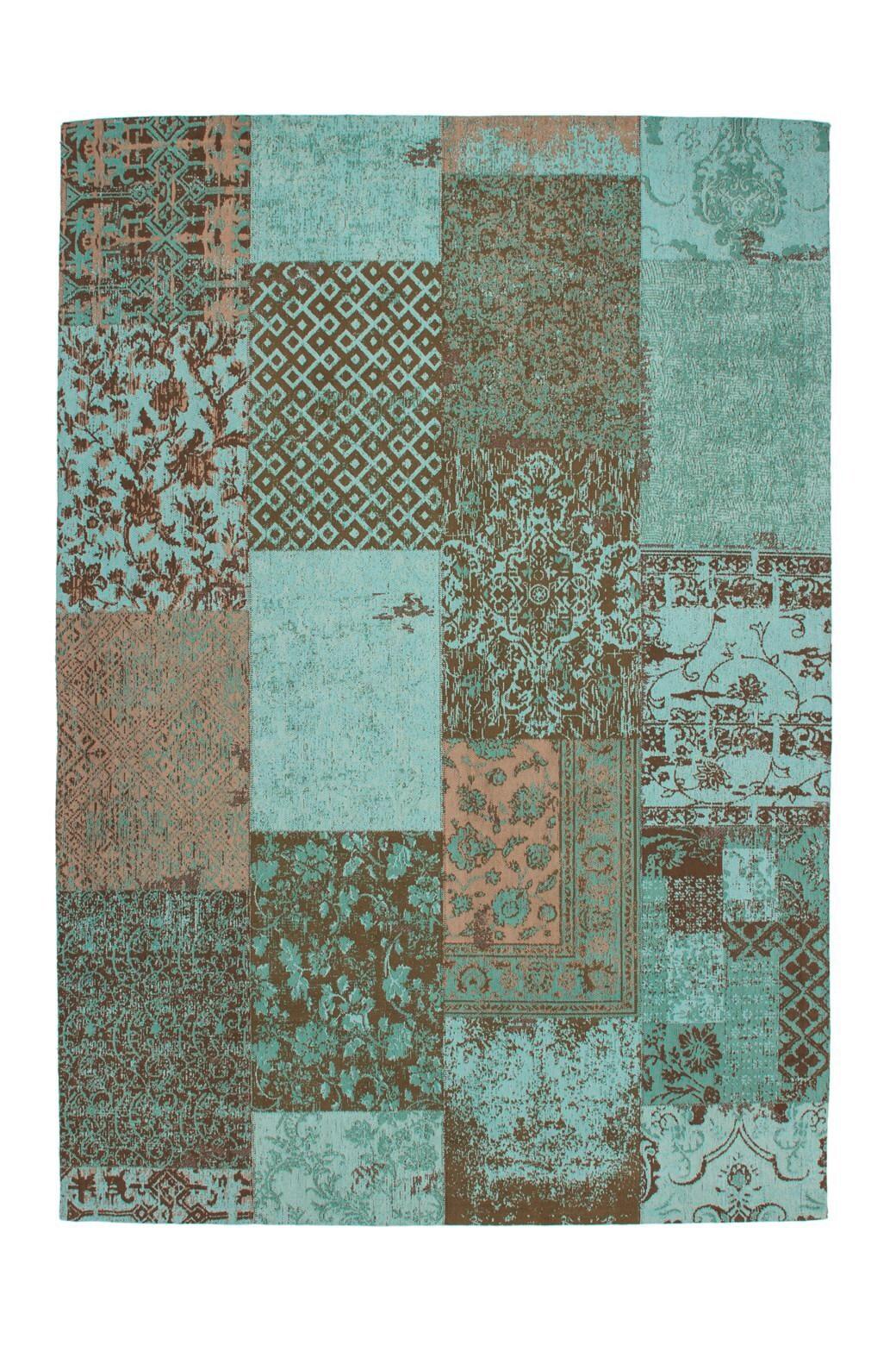 Flachwebteppich Symphony 160 Türkis, 120x170 cm - Türkis, KONVENTIONELL, Textil (120/170cm)