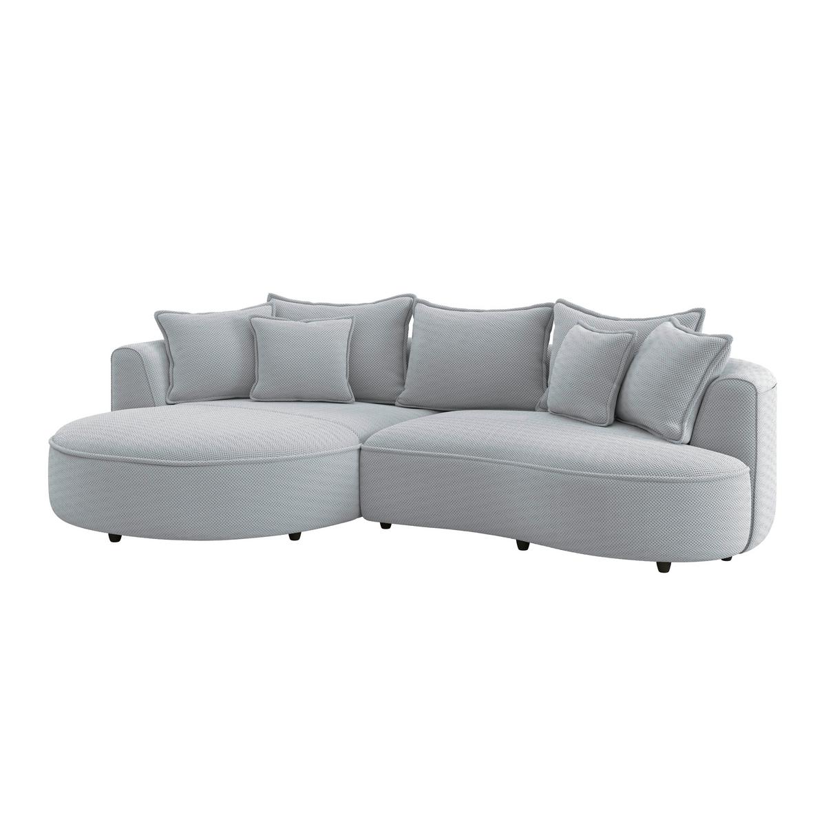Ecksofa Levi - Grauweiß/Schwarz, MODERN, Textil (168/287cm)