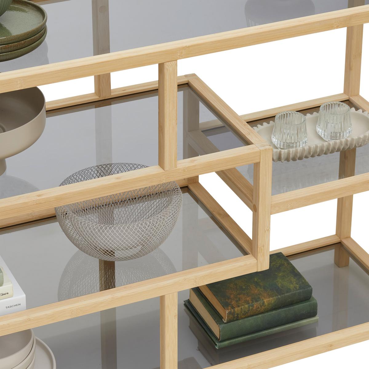 REGÁL BOSTON - přírodní barvy, Moderní, přírodní materiály/sklo (114/79/34cm) - Mömax