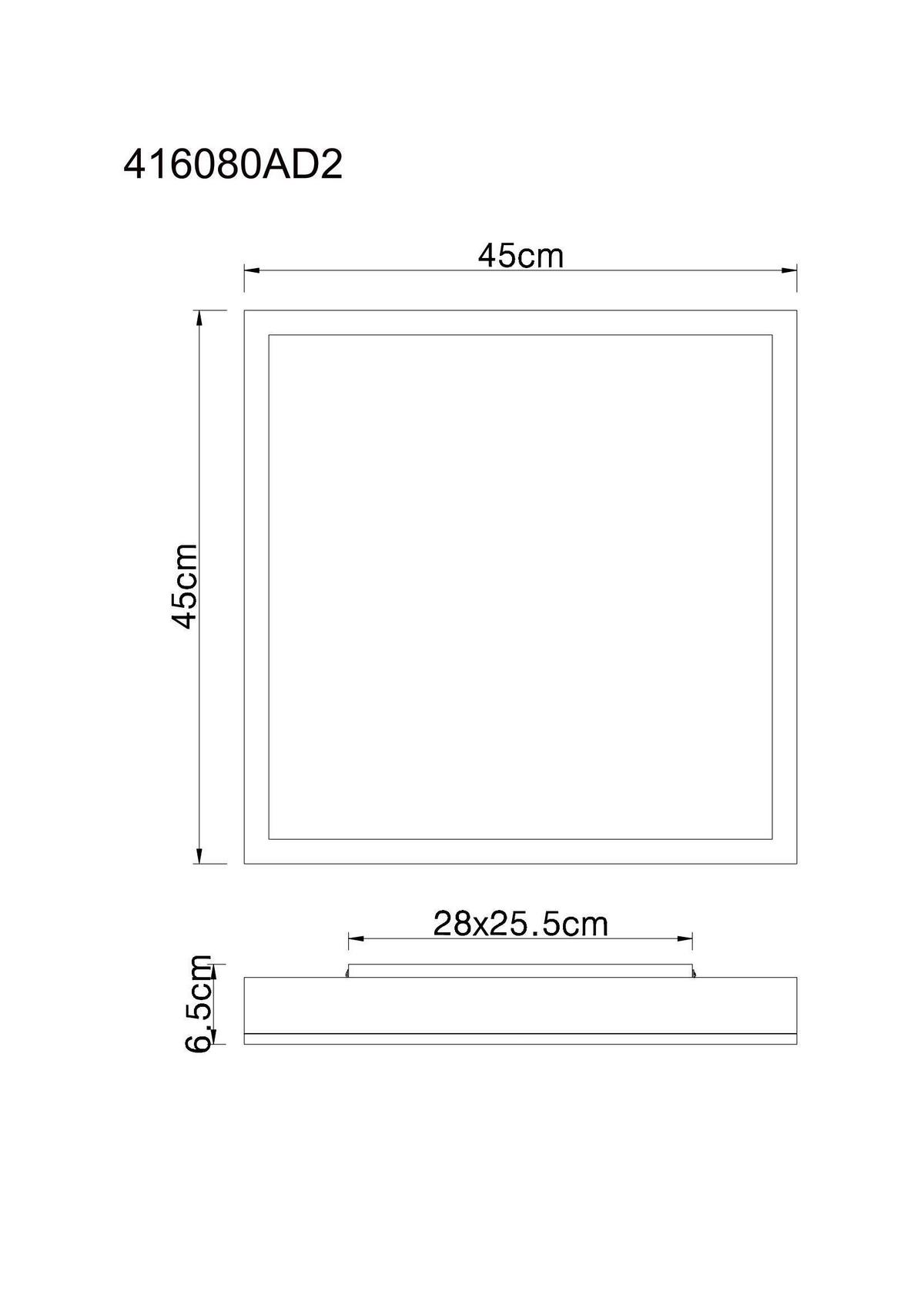 LED-Deckenleuchte Doro L: 45cm Silberfarben Weiß Dunkelgrau - Dunkelgrau/Silberfarben, KONVENTIONELL, Kunststoff/Metall (45/45/6,5cm) - Globo
