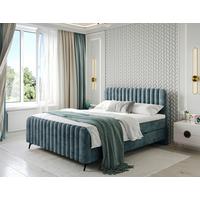 Boxbett Liam Petrol 160x200 Cm - Petrol/Schwarz, MODERN, Holz/Holzwerkstoff (160/200cm) - MID.YOU