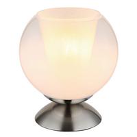 Tischleuchte Barry Grau Klar D: 18 cm - Klar/Chromfarben, Basics, Glas/Kunststoff (18/19cm) - Globo