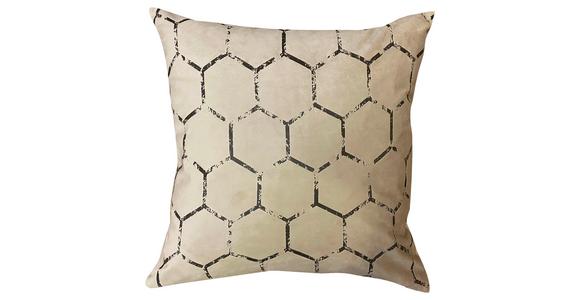 Zierkissen Maja 45x45 cm Polyester Beige mit Zipp - Beige, MODERN, Textil (45/45cm) - Luca Bessoni