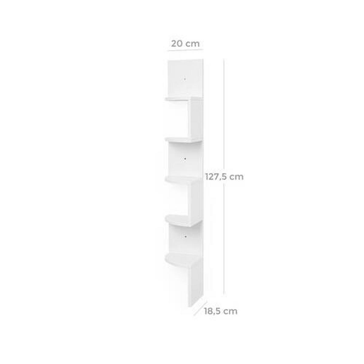 Eckregal B: 20 cm, Weiß - Weiß, Basics, Holzwerkstoff (20/127,5/20cm) - Boxxx