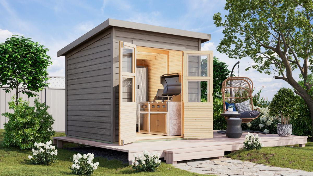 Gartenhaus Kappeln 4 39571 Kappeln 4 - Hellgrau, Basics, Holz (212/214/220cm)