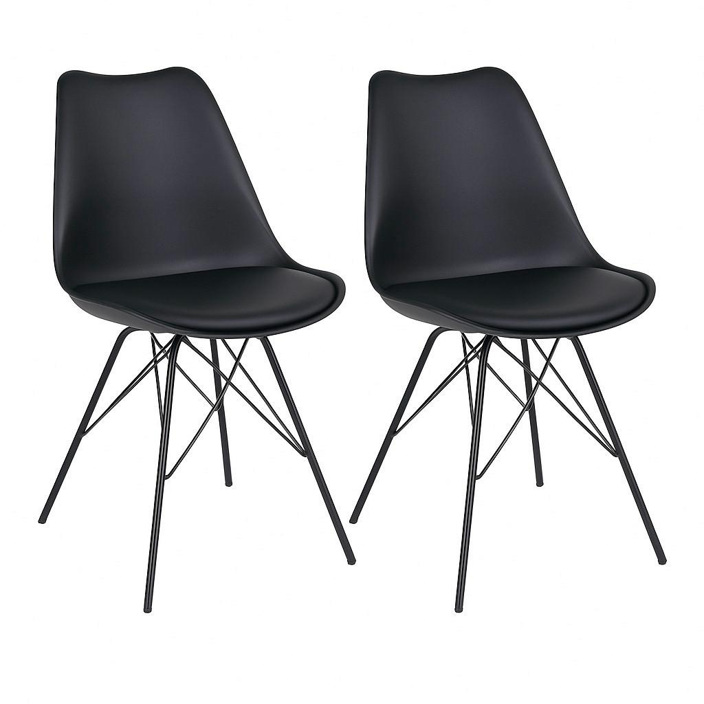 Stuhl-Set Oslo Schwarz B: 48 cm - Schwarz, MODERN, Kunststoff/Textil (48/86/55cm) - MID.YOU