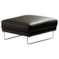 Hocker Spring Schwarz Chrom B: 96 cm - Chromfarben/Schwarz, Design, Leder (96/45/80cm) - Livetastic