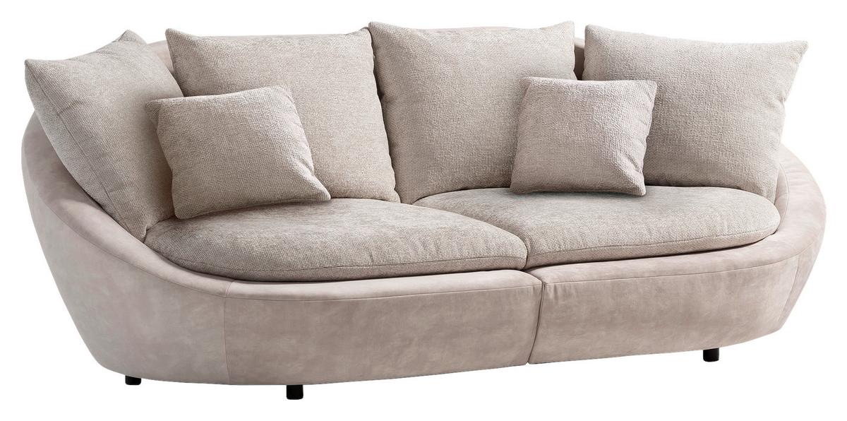 Bigsofa Maui - Beige/Silberfarben, MODERN, Textil (280/87/131cm) - Trendmanufaktur