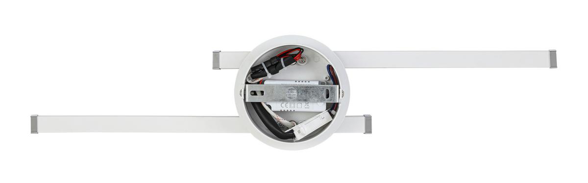 LED-Deckenleuchte Charlie *ph* - Chromfarben/Weiß, Basics, Kunststoff/Metall (12/55/6,5cm) - Luca Bessoni