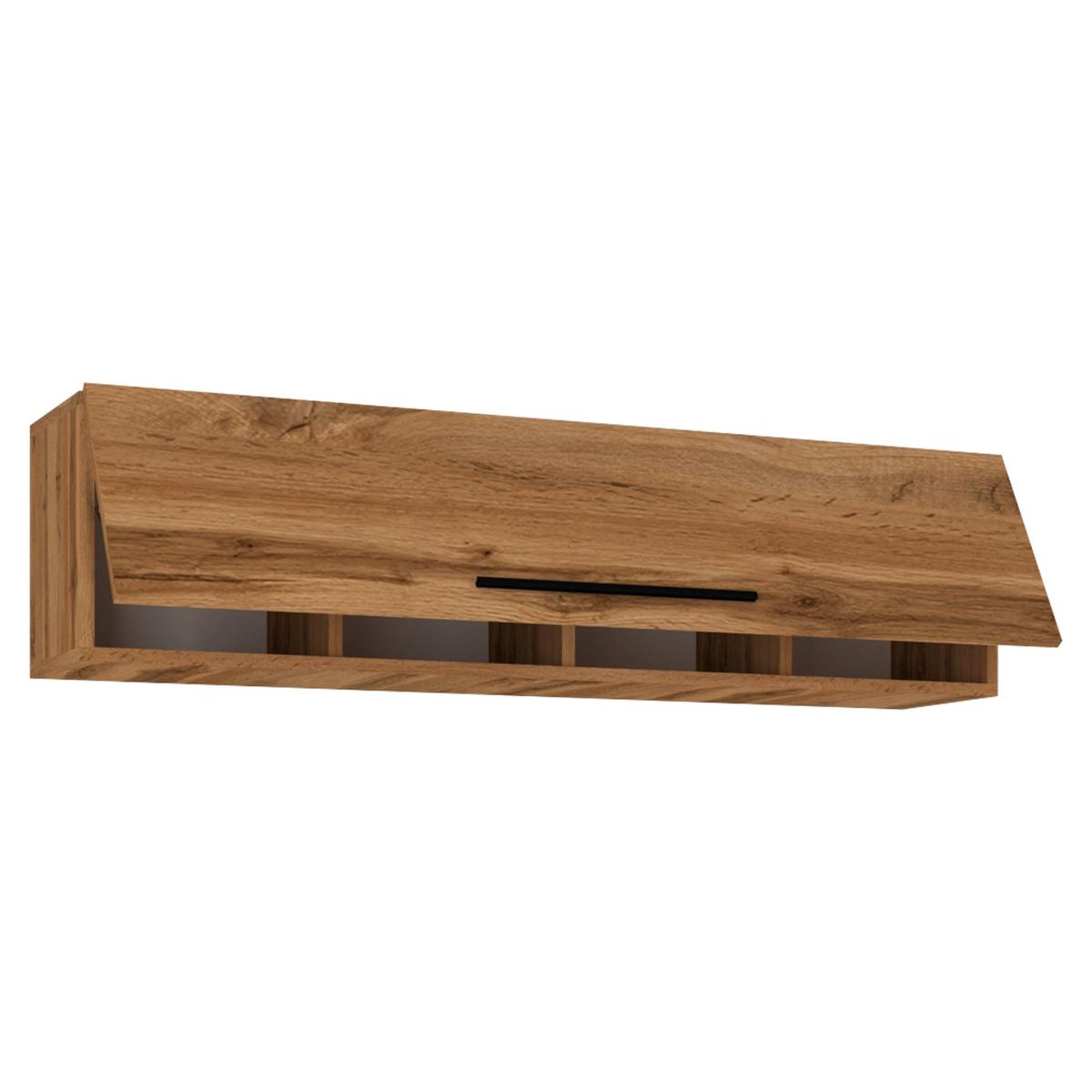 Nástěnný regál Arila š: 115 cm, dub medový - černá/medový dub, Moderní, kov/kompozitní dřevo (115/30/30cm) - MID.YOU