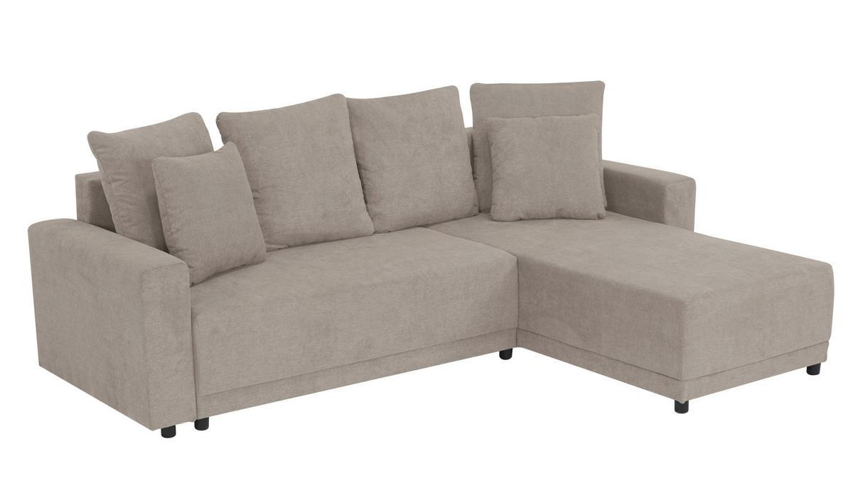 Ecksofa Time Greige S: 178x248 cm - Greige/Schwarz, Design, Textil (178/248cm) - MID.YOU