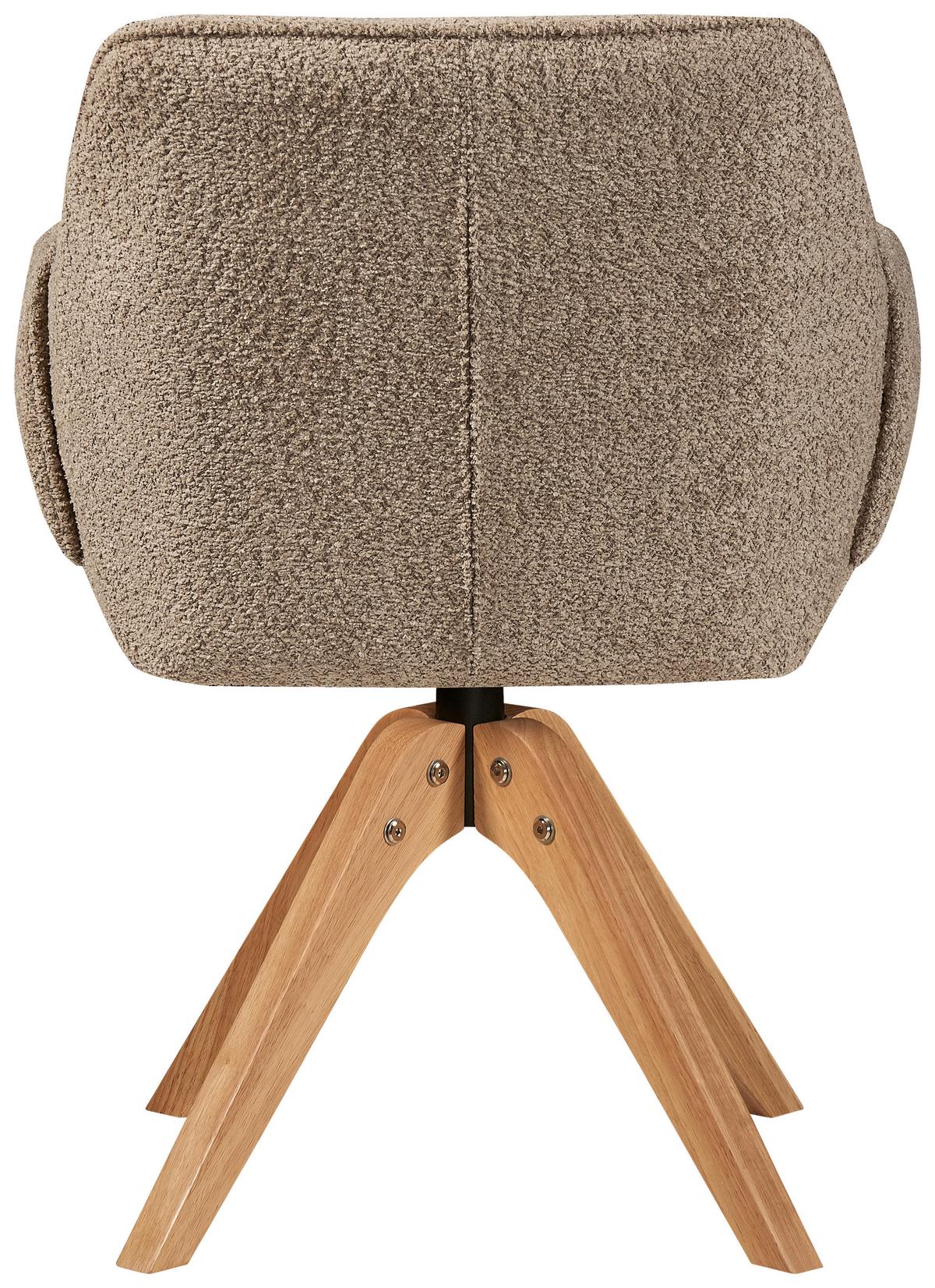 Armlehnstuhl Dian Taupe Gepolstert - Taupe, MODERN, Holz/Textil (60/86,5/63,5cm) - Kayoom