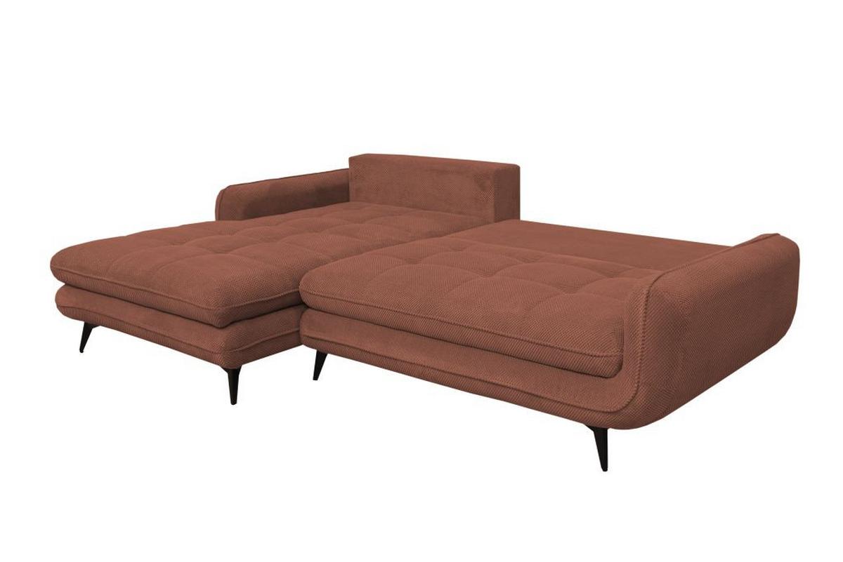 Rohová sedačka WAVE, ľavá, staroružová - čierna/staroružová, Modern, kov/textil (189/266cm)