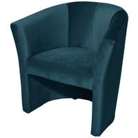 Relaxsessel mit Armlehnen Jazz Velours Blau - Blau/Schwarz, Design, Textil (75/76/65cm) - MID.YOU