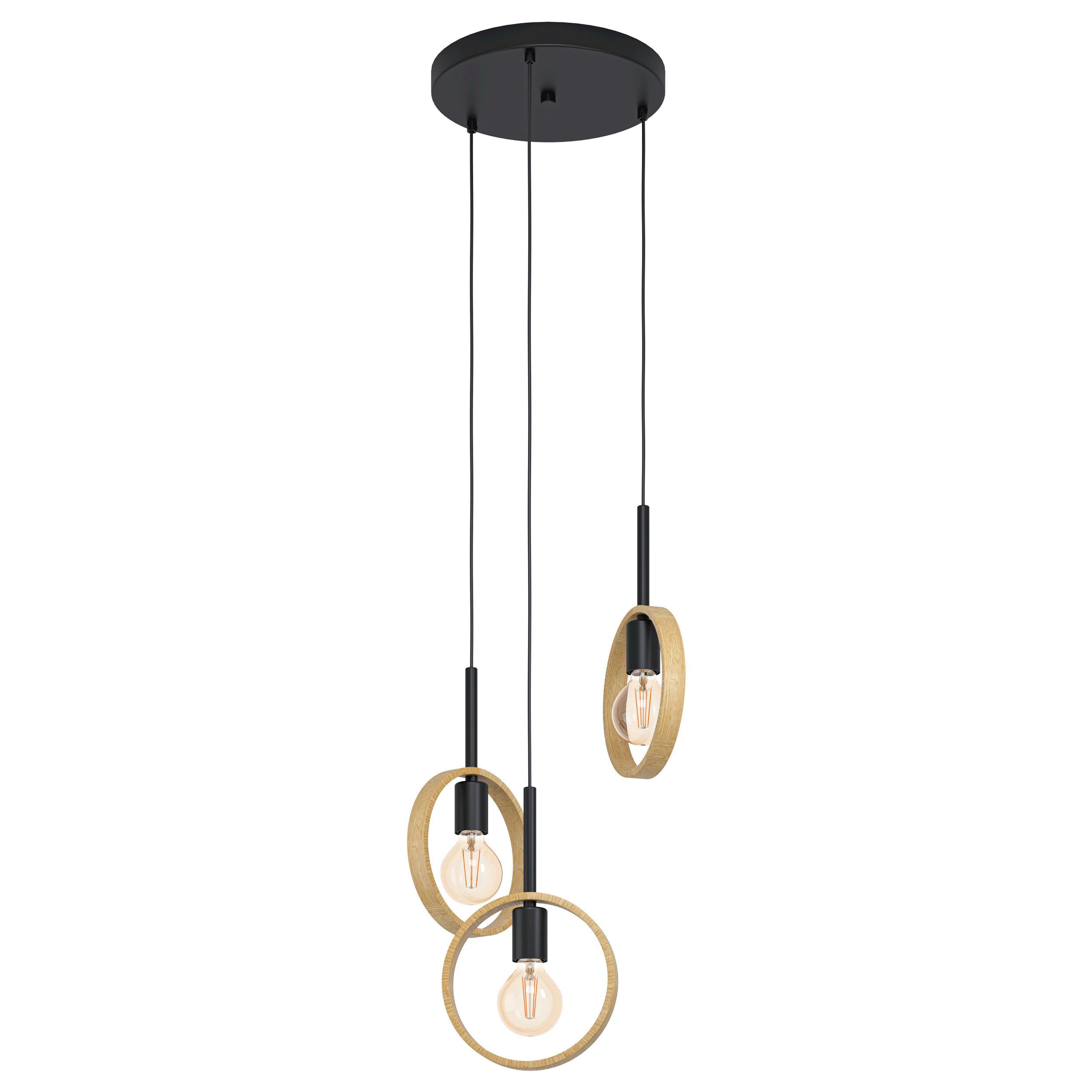 Hängeleuchte 43551* Ipsden - Schwarz/Braun, Design, Holz/Metall (30/130cm) - Eglo