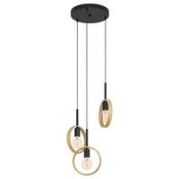 Hängeleuchte 43551* Ipsden - Schwarz/Braun, Design, Holz/Metall (30/130cm) - Eglo