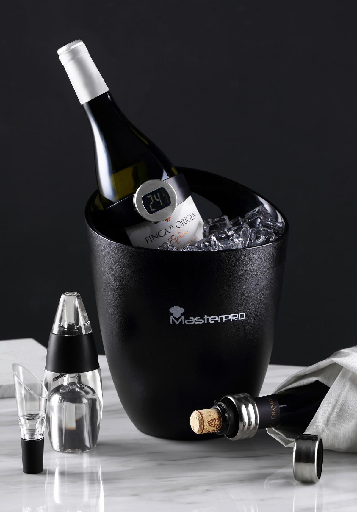 Weinthermometer Château Oenology - Edelstahlfarben/Schwarz, Basics, Kunststoff/Metall (12/6/15,7cm)