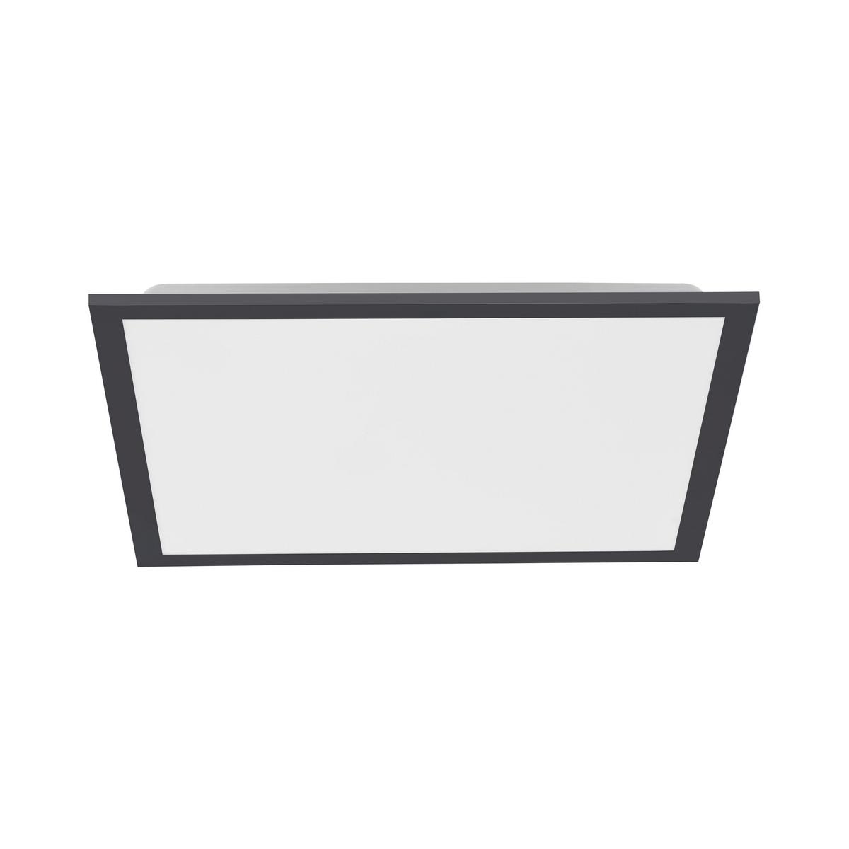 Led-deckenleuchte Flat L: 44,5 Cm Dimmbar Mit Fernbedienung - Schwarz, Basics, Kunststoff/Metall (44,5/44,5/7cm)