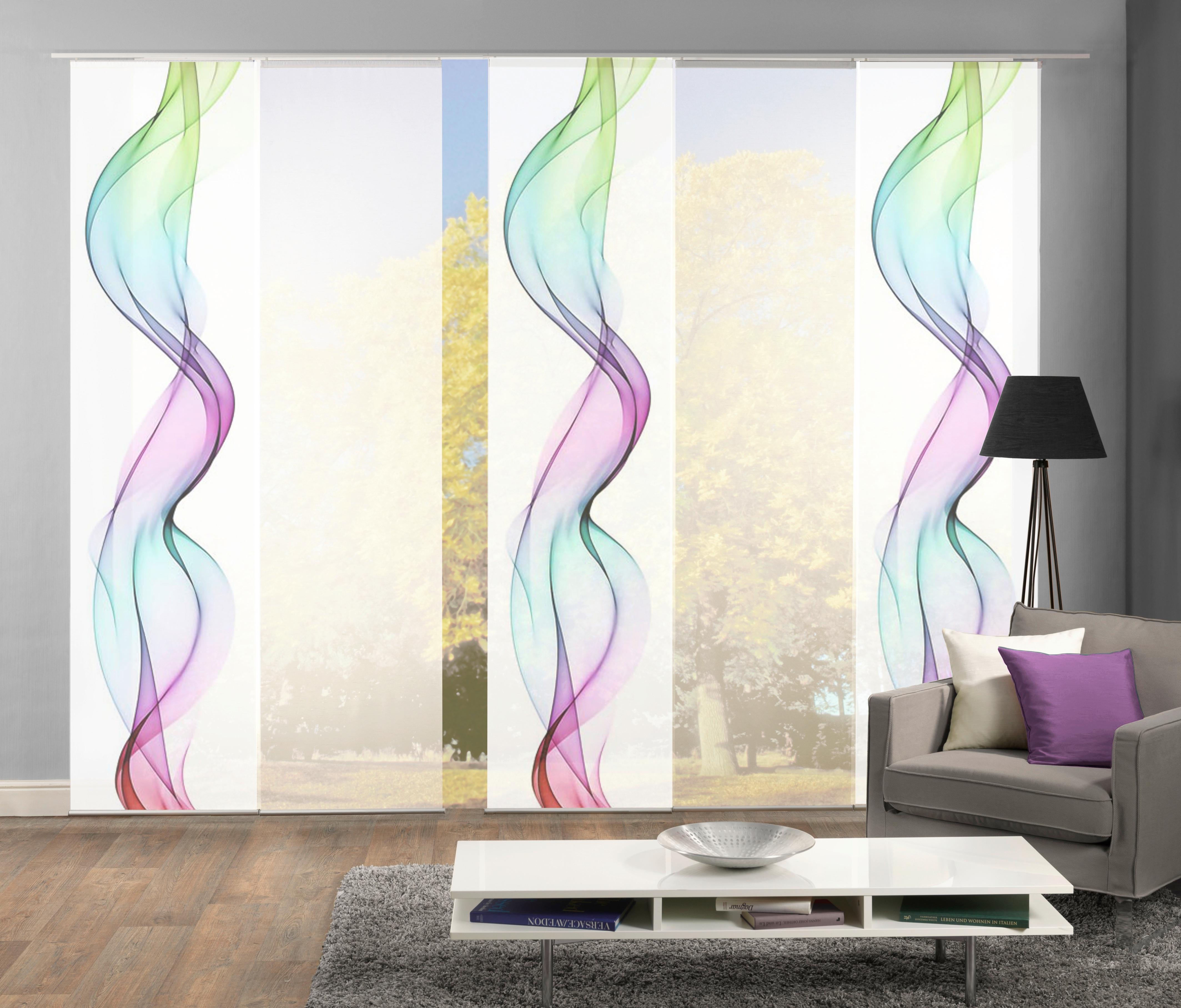 Flächenvorhang Edmonton Multicolor B: 60 Cm - Multicolor, Design, Textil (5x60/245cm)