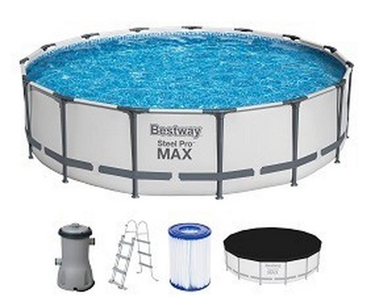 Pool 613-56488 - Weiß, Basics, Kunststoff (457/107cm) - Bestway