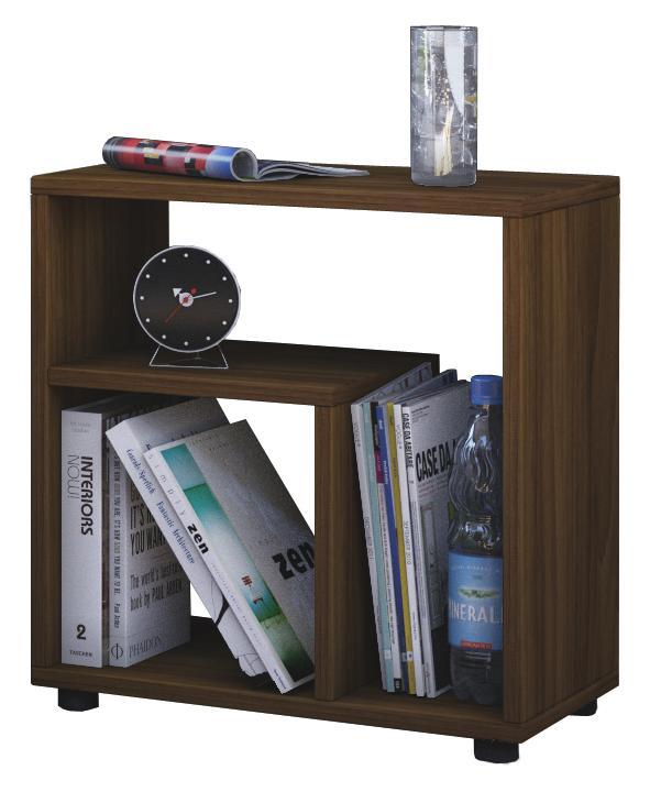 Beistelltisch Zeito B: 50 cm - Nussbaumfarben/Schwarz, Basics, Holzwerkstoff (50/55/30cm)