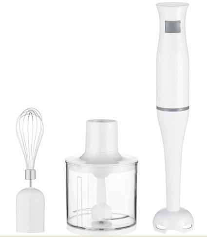 Stabmixer-Set Roseanne Weiß 200 W - Klar/Hellgrau, KONVENTIONELL, Kunststoff (23,5/10/33,8cm) - Bono