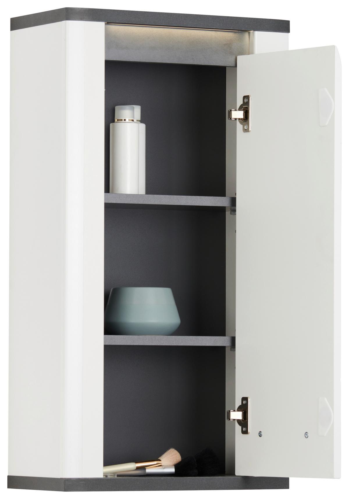 Hängeschrank Mit Soft-close + Led Alassio B: 42,4 Cm, Weiß - Weiß, MODERN, Holzwerkstoff (42,4/79/22cm) - Luca Bessoni