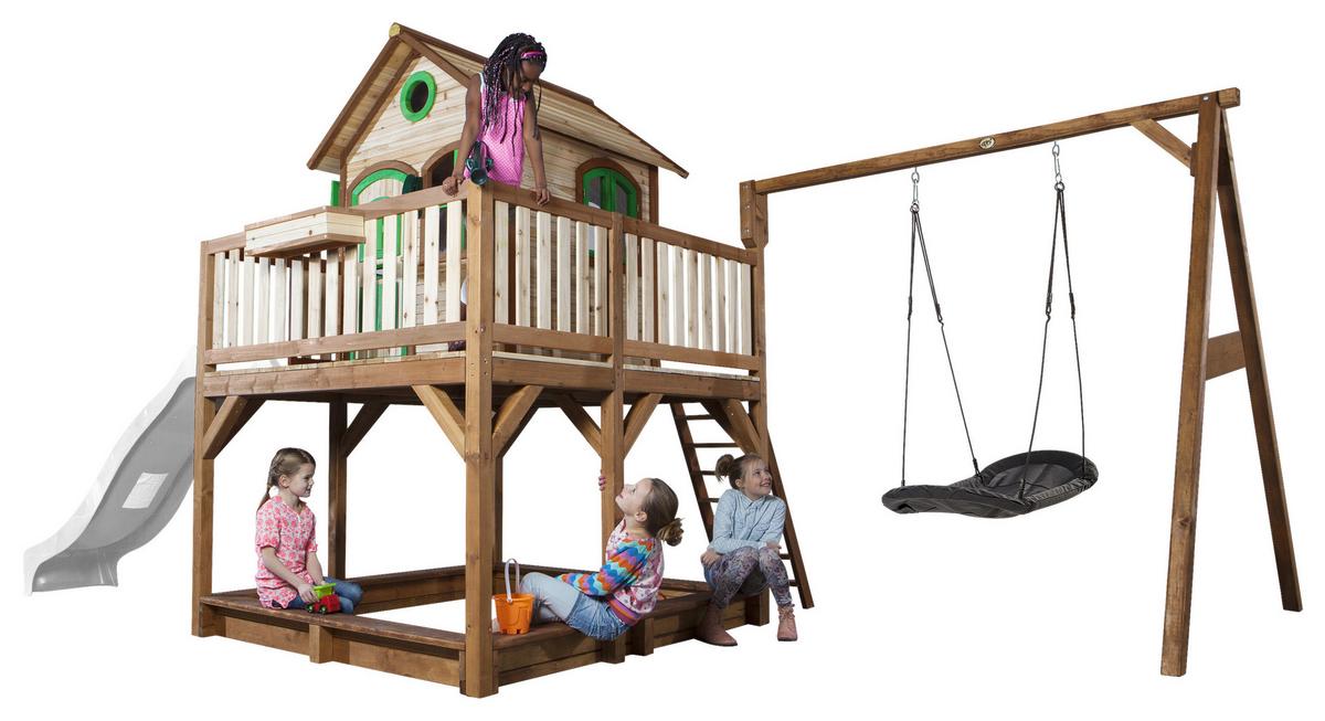 Spielturm A030.158.90 - Weiß/Braun, KONVENTIONELL, Holz (613/291/277cm) - Ambia Garden