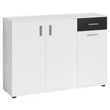 Kommode B 110cm Justus, Weiß/Schwarz - Schwarz/Weiß, MODERN, Holzwerkstoff/Kunststoff (110/83,5/35,5cm) - MID.YOU