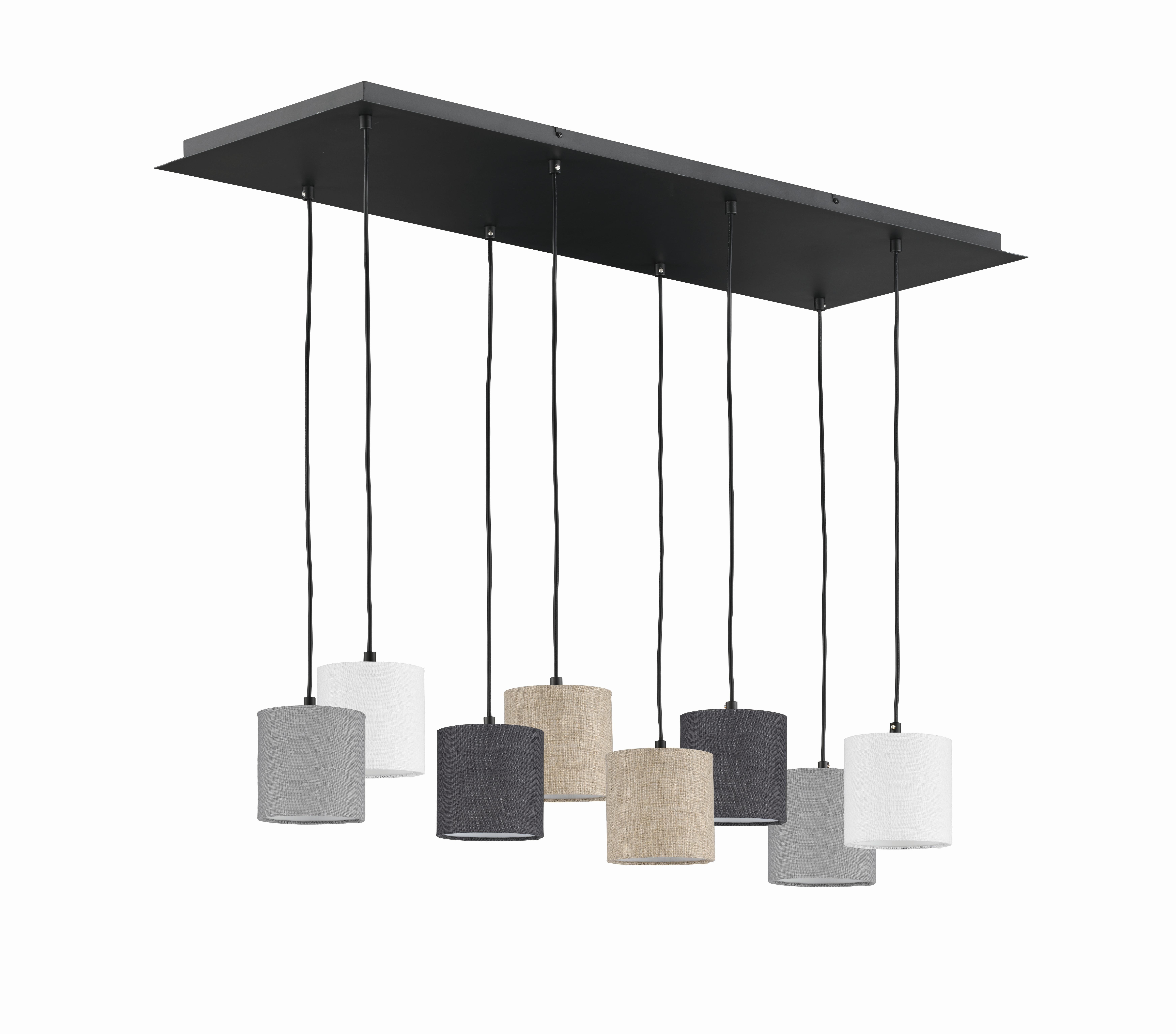 Hängeleuchte 60956 Isko - Sandfarben/Hellgrau, Design, Textil/Metall (115/38/140cm) - Fischer & Honsel