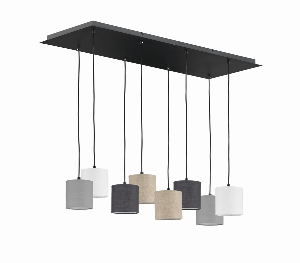 Hängeleuchte 60956 Isko - Sandfarben/Hellgrau, Design, Textil/Metall (115/38/140cm) - Fischer & Honsel