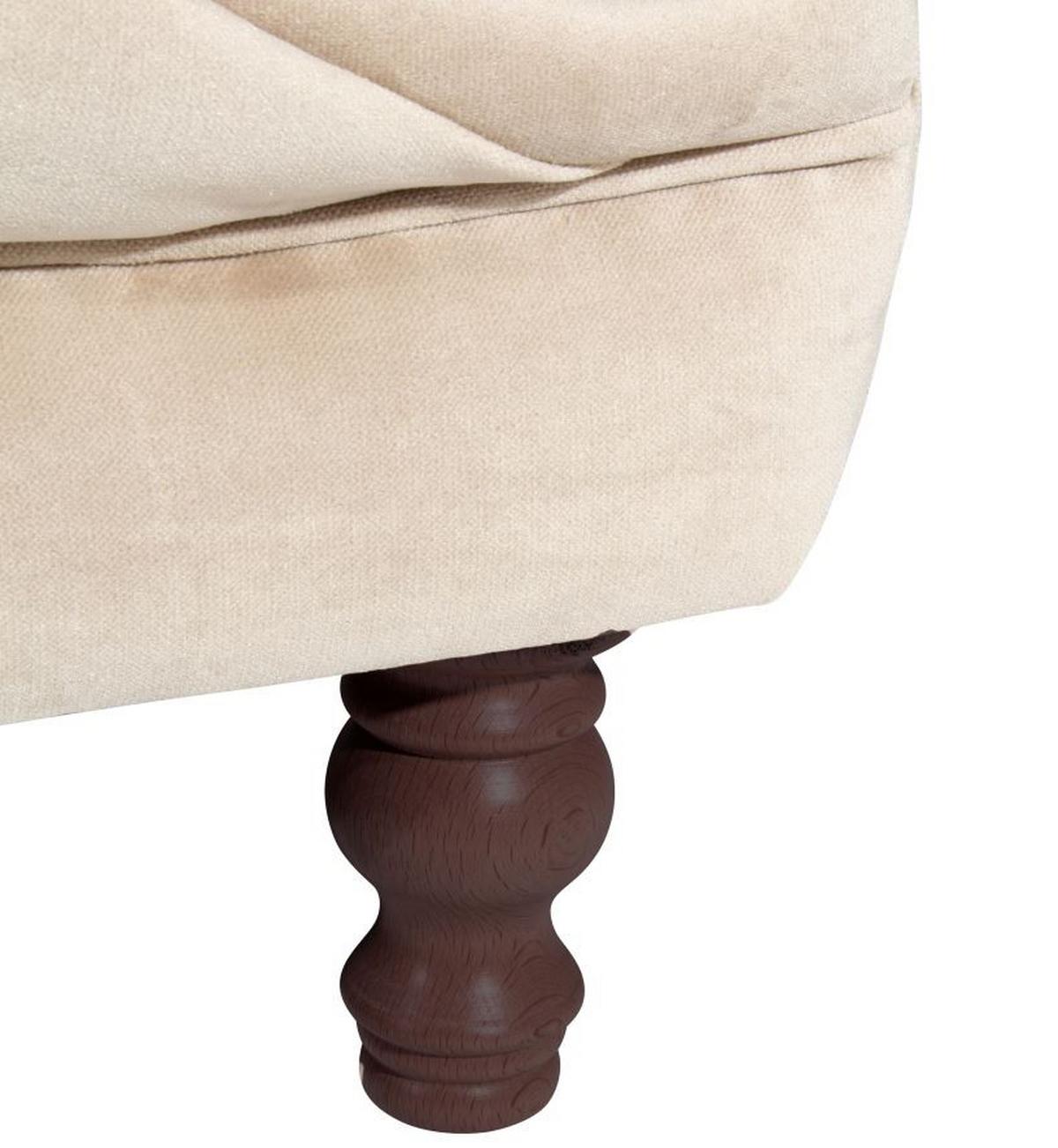CHESTERFIELD-SESSEL IVETTE - Sandfarben/Nussbaumfarben, Design, Textil (167/80/100cm) - Max Winzer