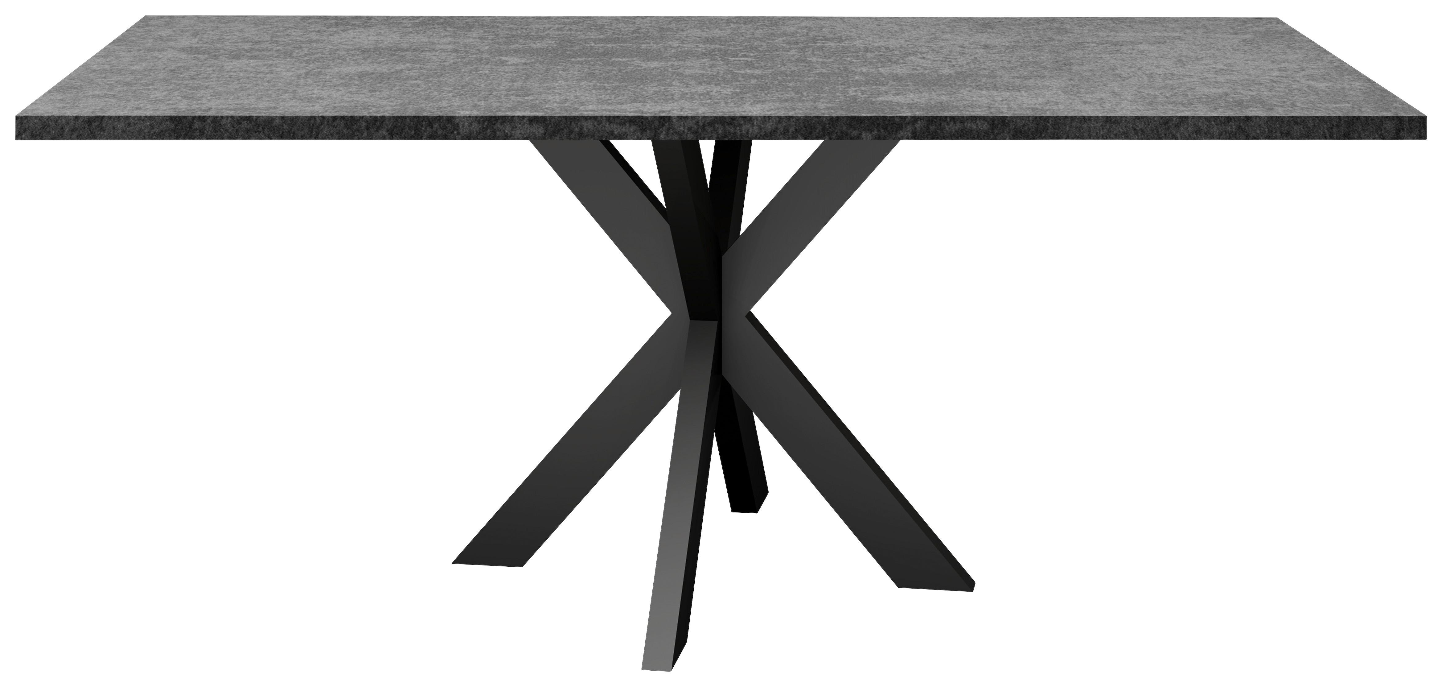 Esstisch Alex Graphitfarben, Schwarz - Schwarz/Graphitfarben, MODERN, Holzwerkstoff/Metall (140/90/78cm) - Livetastic