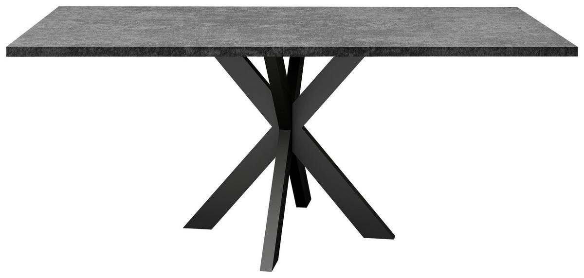 Esstisch Alex Graphitfarben, Schwarz - Schwarz/Graphitfarben, MODERN, Holzwerkstoff/Metall (140/90/78cm) - Livetastic